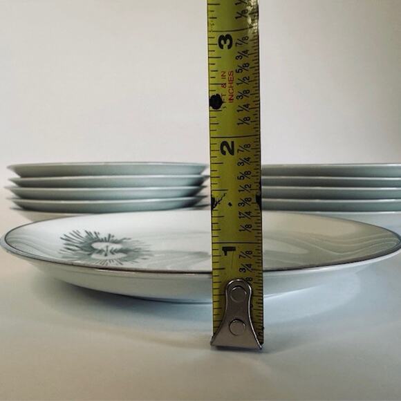 Kutani Burst China (11) Bread Plates White/Silver/Gray Japan Hand Painted VTG - Picture 7 of 12